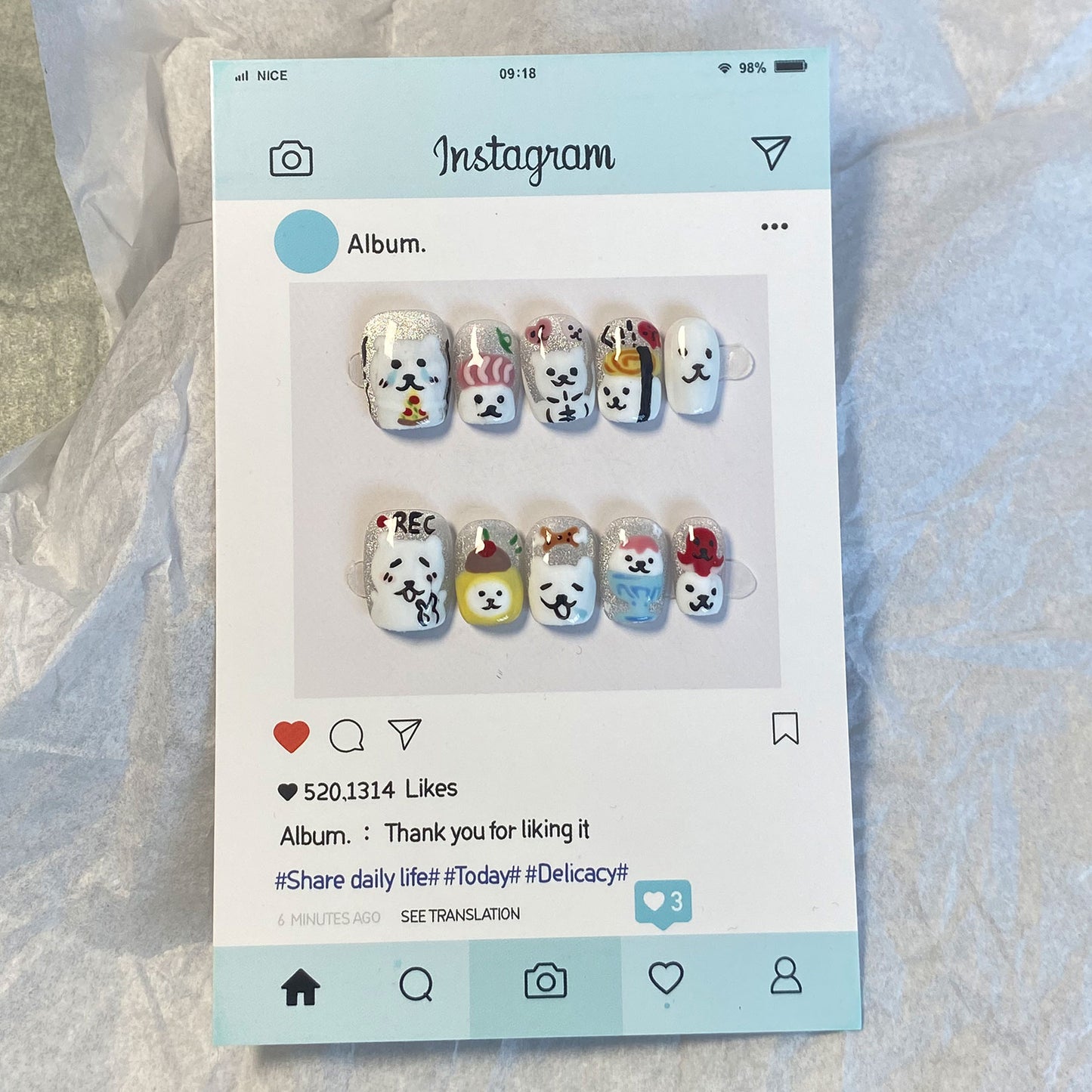 MYY's designer original high-end design customized luxury hand-painted wearable nail art