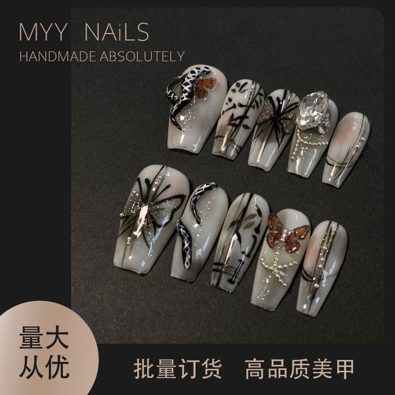 MYY's designer original high-end design customized luxury hand-painted wearable nail art