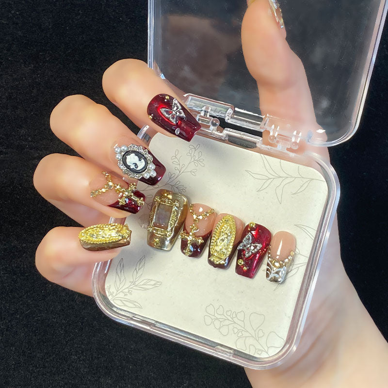 A1175-MYY's designer original high-end design customized luxury hand-painted wearable nail art