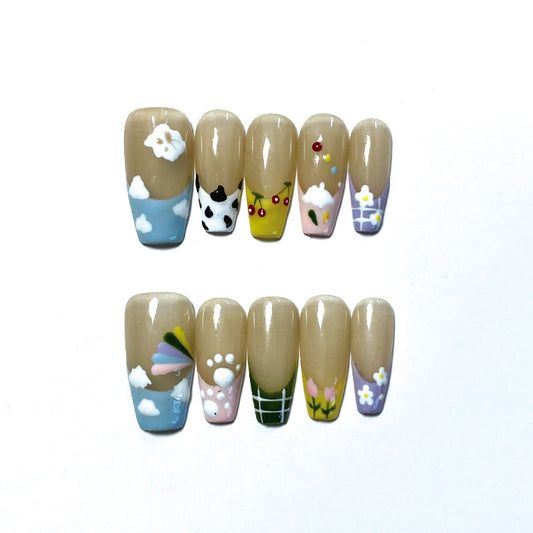 MYY's designer original high-end design customized luxury hand-painted wearable nail art