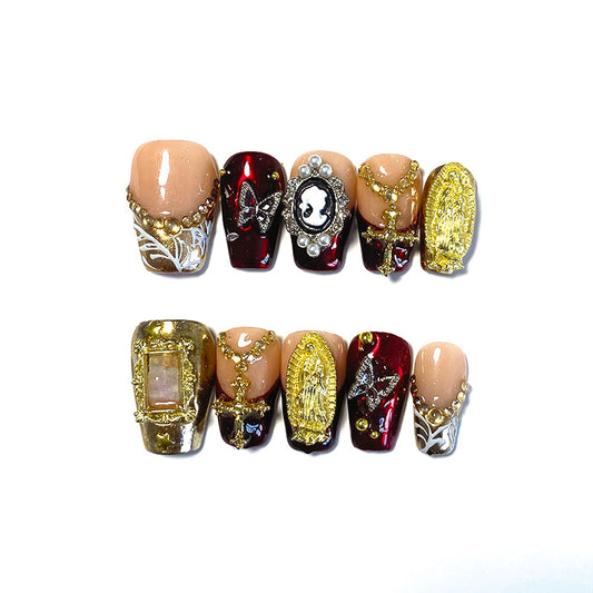 A1175-MYY's designer original high-end design customized luxury hand-painted wearable nail art