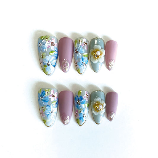 A1146-MYY's designer original high-end design customized luxury hand-painted wearable nail art